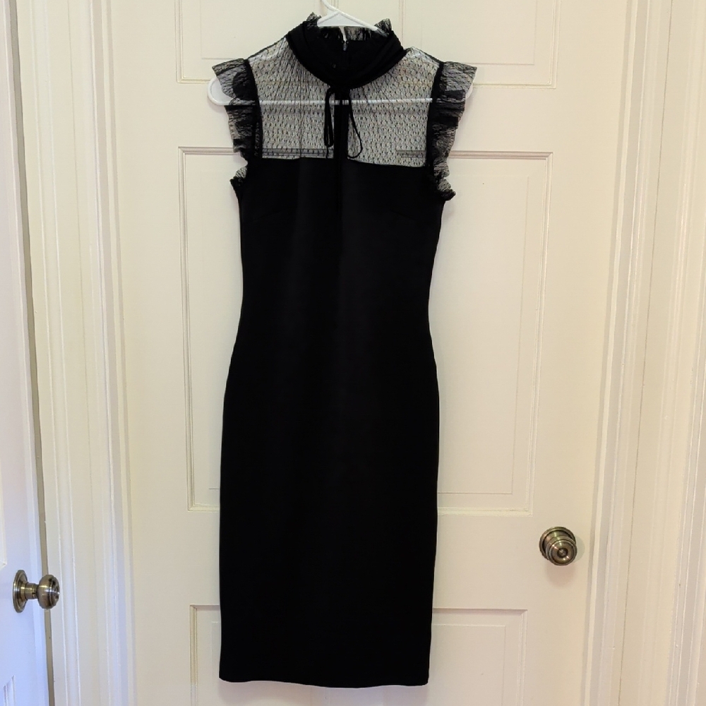 Modcloth Black Lace Midi Dress
